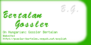 bertalan gossler business card
